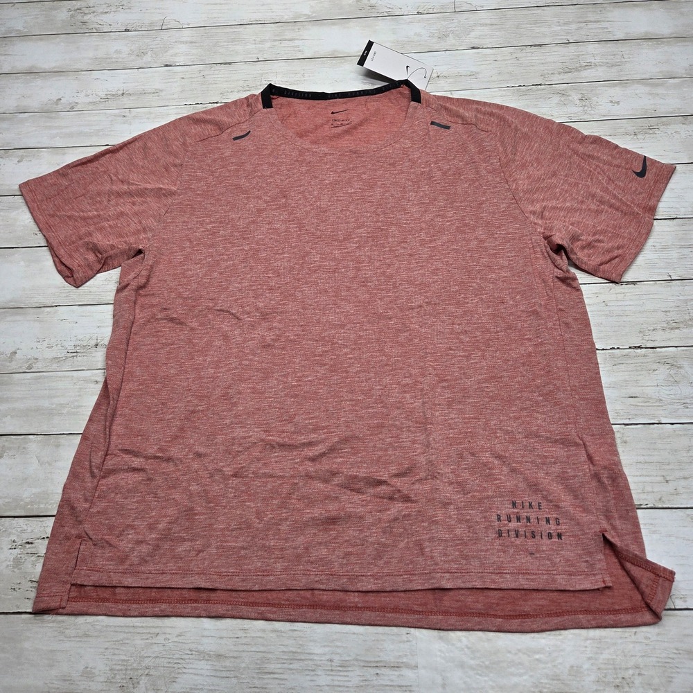 Nike Running Division Rise 365 Dri-FIT Shirt Mens XL Red DQ6540-691 Short Sleeve